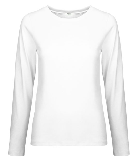 女-女-長袖圓領 T-Shirt